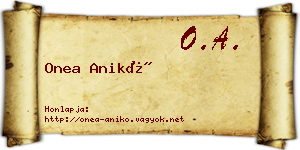 Onea Anikó névjegykártya